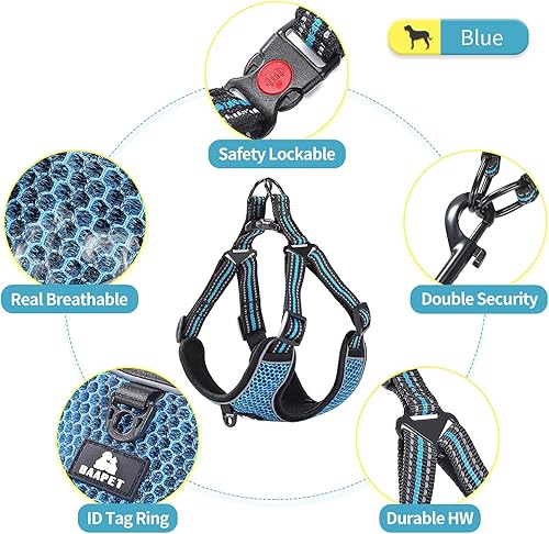 Miniatura 7 de BAAPET Arnés transpirable para perro para cachorros pequeños, medianos y malla de aire con correa reflectante de 6 pies para perro (S - 6 pies x