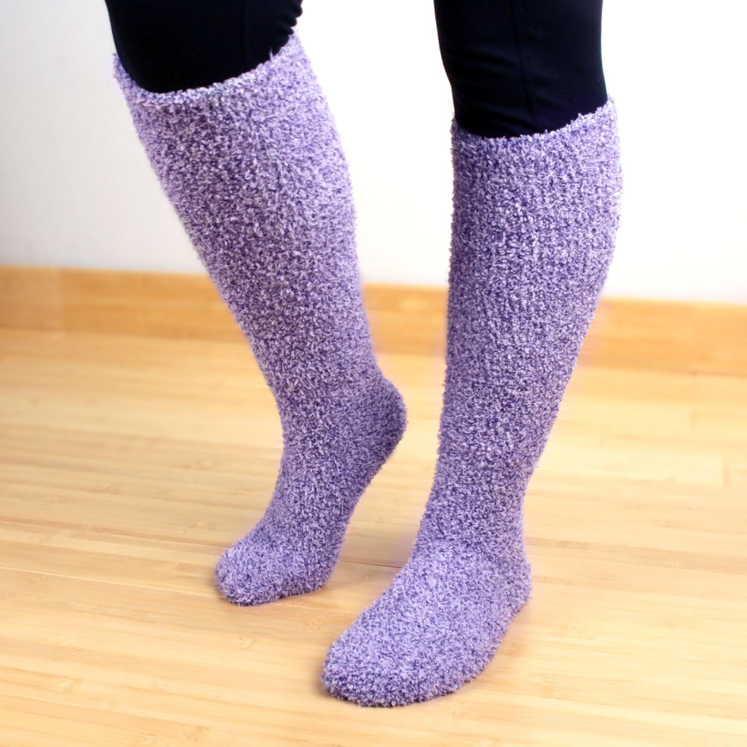 Women's Fuzzy Feather Soft Cozy Knee High Socks