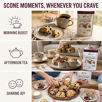 gfJules Gluten-Free Scones Mix, British Style Scone Mix for Breakfast & Tea Time, Easy Homemade Baking Mix, Soft & Tender, 6.5 oz