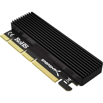 SABRENT PCIe m2 adapter, NVMe X16/X8/X4 card with heat sink, m.2 SSD sizes 2230/2242/2260/2280 (EC-PCIE) | Aluminum Heatsink;
