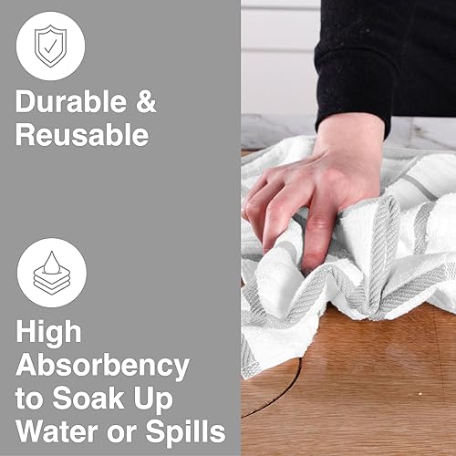 Miniatura 3 de All-Clad Toallas de cocina sólidas y coordinadas altamente absorbentes, súper suaves de larga duración - 100% algodón, paños de cocina de 17 x 30