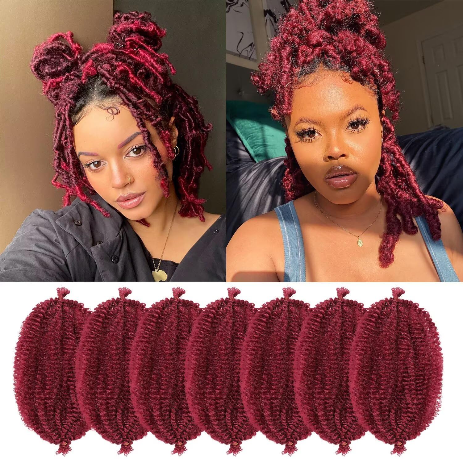 Marley Twist Braiding Hair 16 Inch Springy Afro Twist Hair 7 Packs Pre Fluffed Spring Twist Hair Ombre Blonde Kinky Twist Hair for Braiding Synthetic Curly Braiding Hair Extensions (16 Inch,T27)