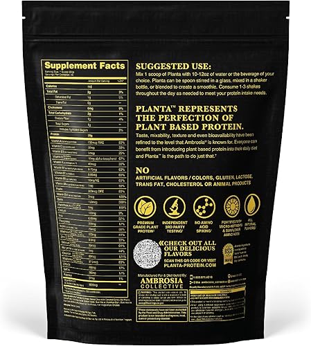 Miniatura 2 de Ambrosia Planta - Proteína orgánica de primera calidad a base de plantas  Apto para veganos y cetogénicos  Sabores gourmet sin hinchazón ni malestar