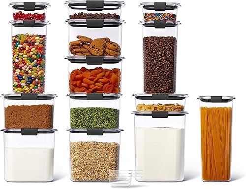 Miniatura 2 de Rubbermaid 31 recipientes de almacenamiento de alimentos Brilliance, transparentegris y recipiente de almacenamiento de alimentos para cereales