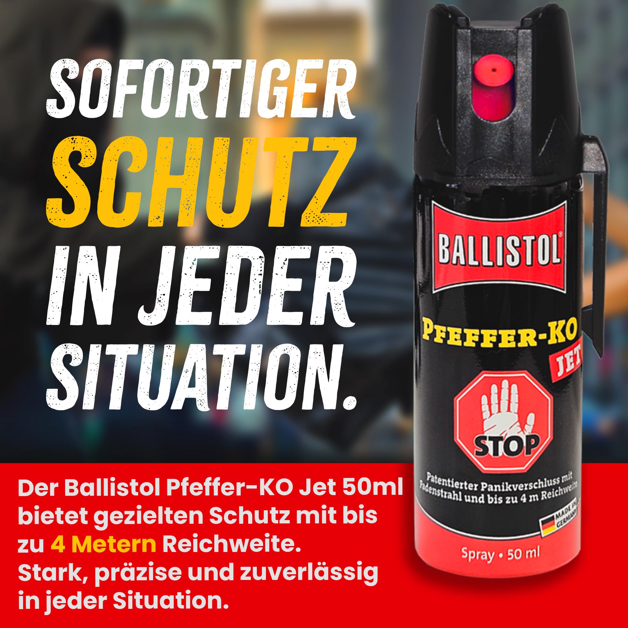 ELITE BBQ 5er Set Jet Pfefferspray 5x50 ml – Vorratspack Strahl-Spray, Pfefferspray 50ml, Pepper Spray Self Defense, Tierabwehrspray
