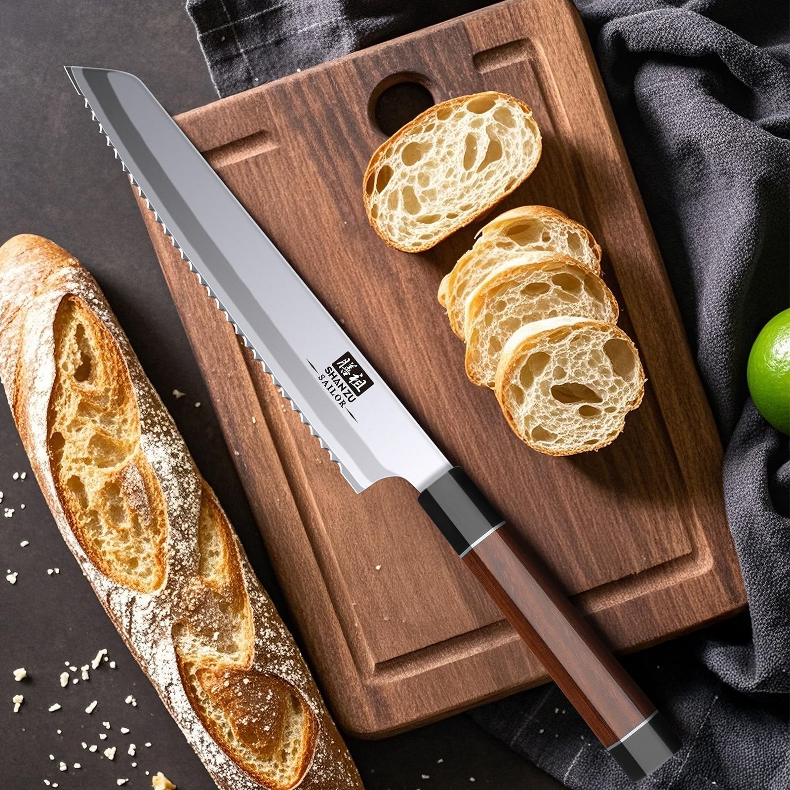 SHAN ZU 8 Inch Bread Knife - Japanese Steel -5 SHAN ZU 8 Inch Bread Knife - Japanese Steel -5