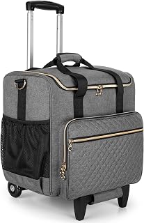 Rolling Teacher Bag with Laptop Compartment and Detachable Dolly, Multifunctional Rolling Teacher Tote Bag (Patent Pending), Gray