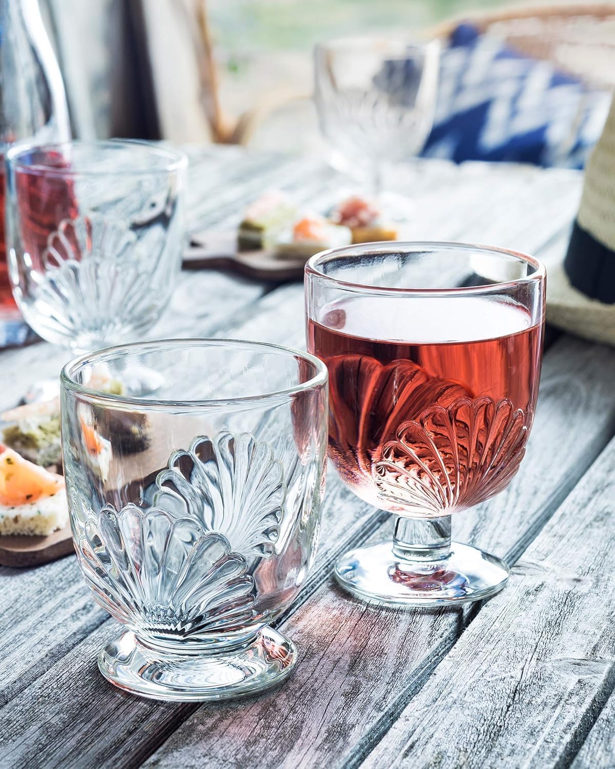 La Rochere Belle Isle Wine Glasses Set of 6 – Wine, Water, or Juice Drinking Glasses – Dishwasher-Safe Wine Glass Set w/Seashell Design – Sturdy & Elegant Glass Cups – Vintage Glassware Sets (10 Oz)