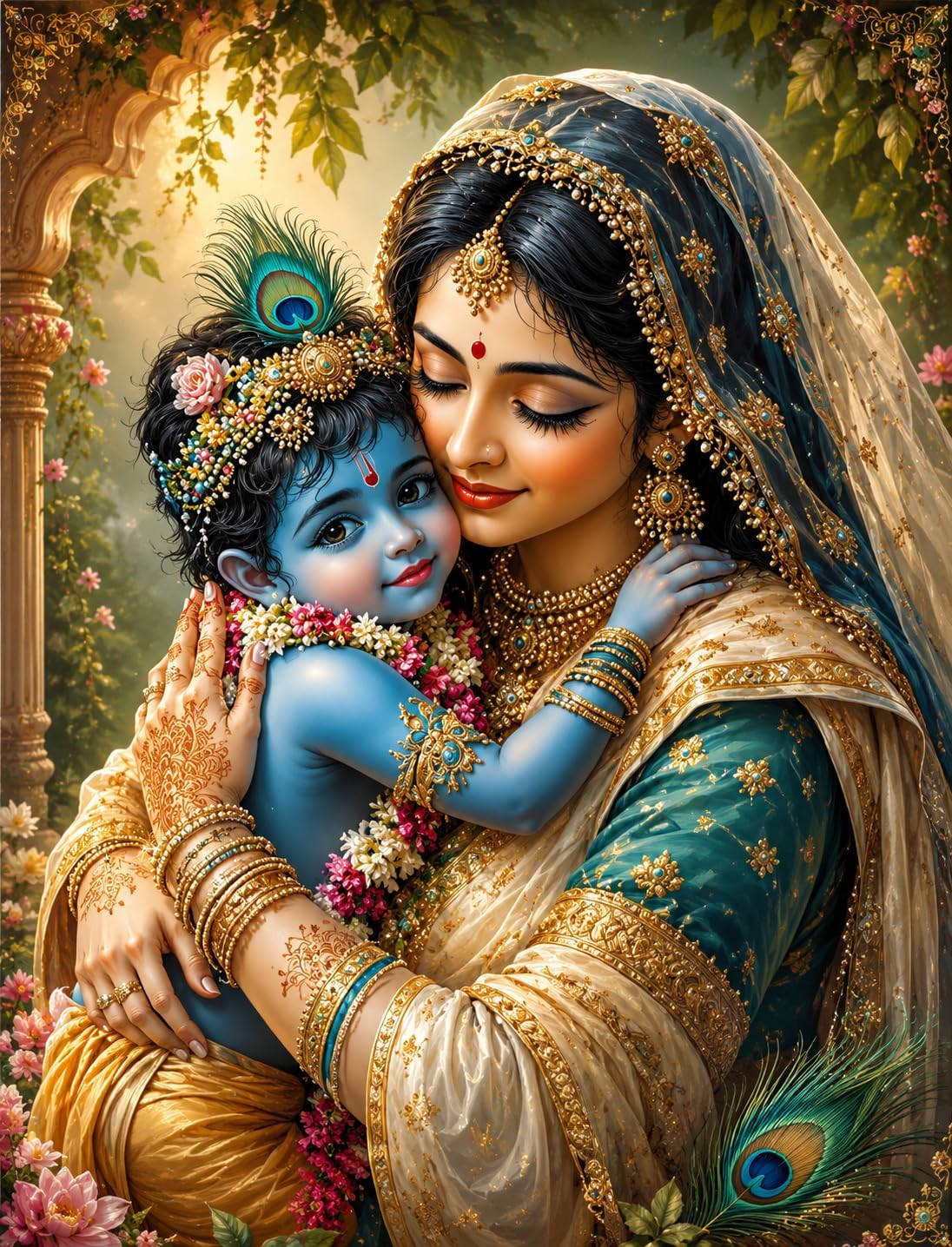 Baby Krishna Wall Poster - Divine Bal Gopal Art -2