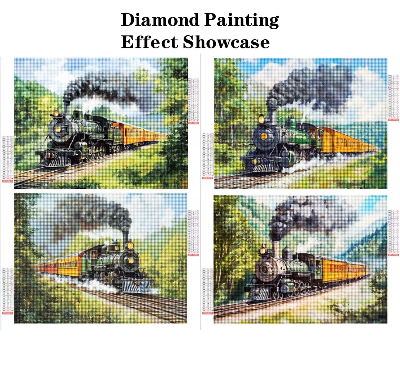 Malarstwo diamentowe retro 120 x 100 cm kwadratowy obraz diamentowy 4 sztuki 2026 nowy zestaw do malowania diamentami 5D z akcesoriami, prezenty świąteczne, dekoracje świąteczne i noworoczne i