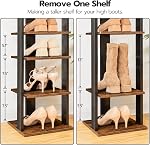 HOOBRO Raquette verticale, 8 Organisateur de rangement de chaussures Tier avec crochets, Rack de chaussures Narrow pour 8 Des paires, Space Sauvetage, stable et fort, Entrée, Salon, Chambre, Rustique Brown et Noir BF07XJ01G1