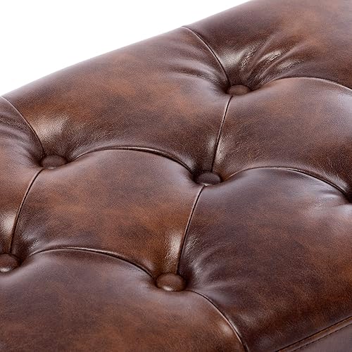 Miniatura 71 de DUHOME Banco otomano tapizado con botones, banco tapizado para dormitorio, reposapiés, banco de acento para entrada, comedor, sala de estar, Negro