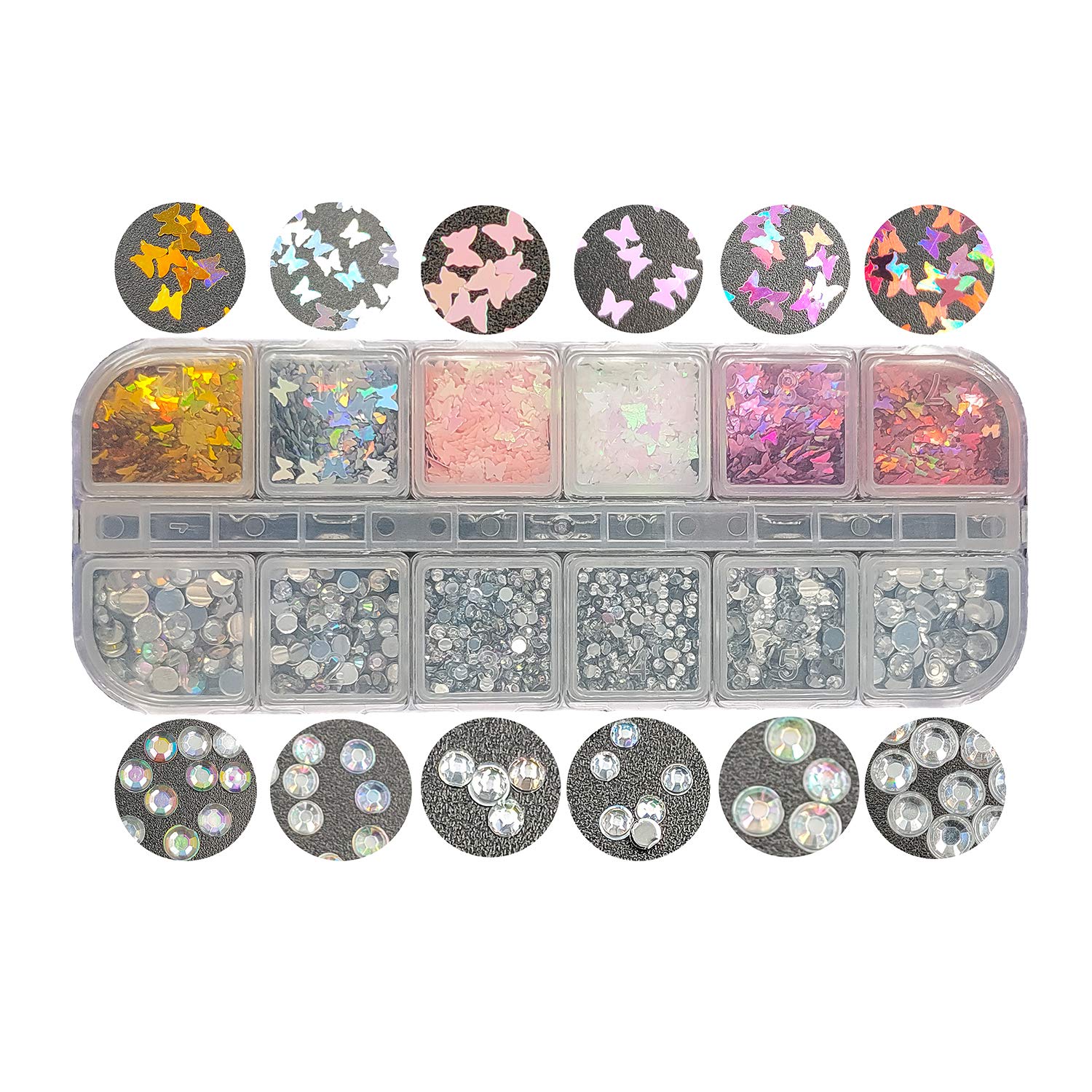 1PC. DIY Nail Art 12 Different Sequins Colorful Butterfly Paillette Glitter Style Manicure Flakes (Butterfly Love Series)