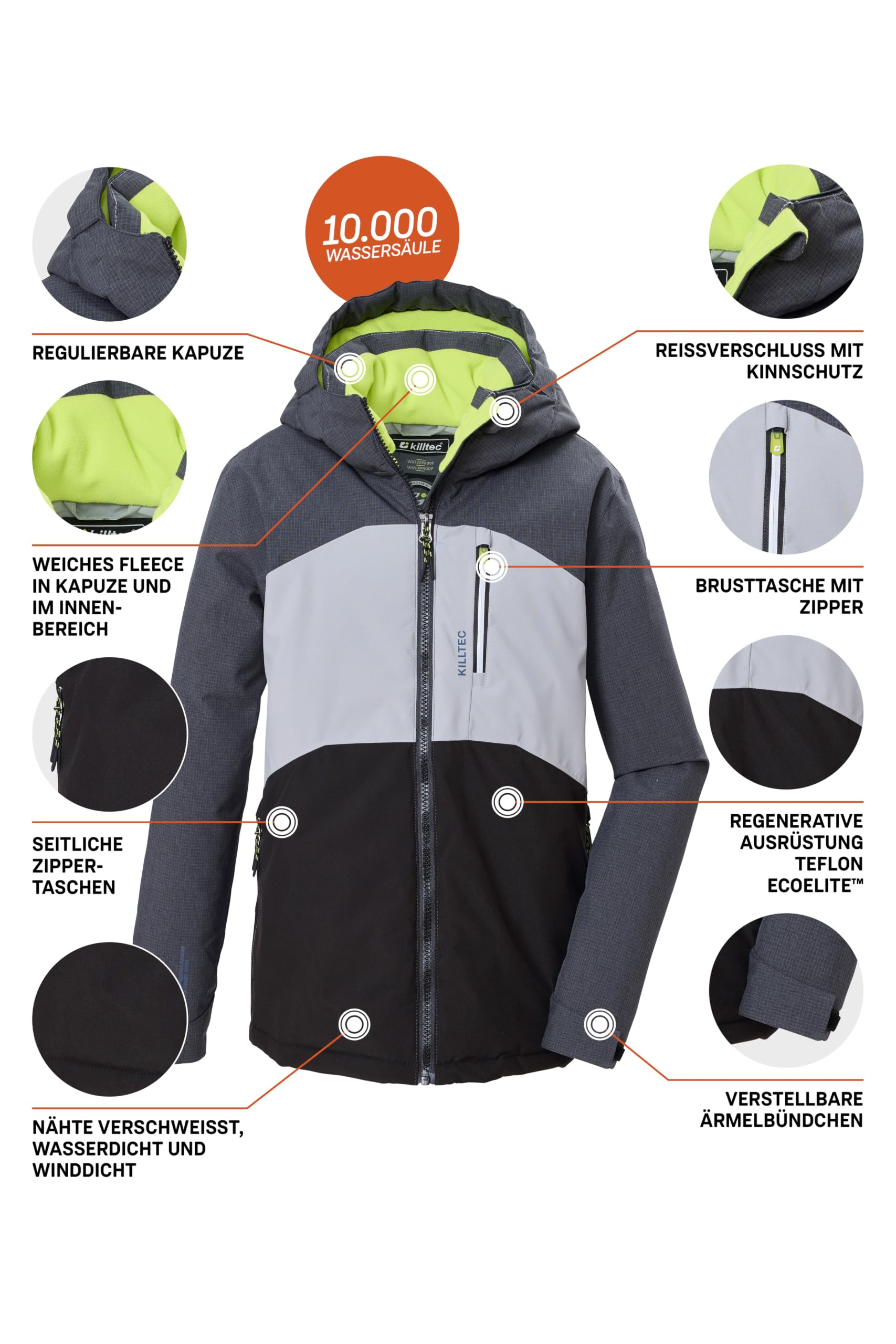 Killtec Jungen Kow 172 Bys Jckt Funktionsjacke/Outdoorjacke mit Kapuze (1er Pack)