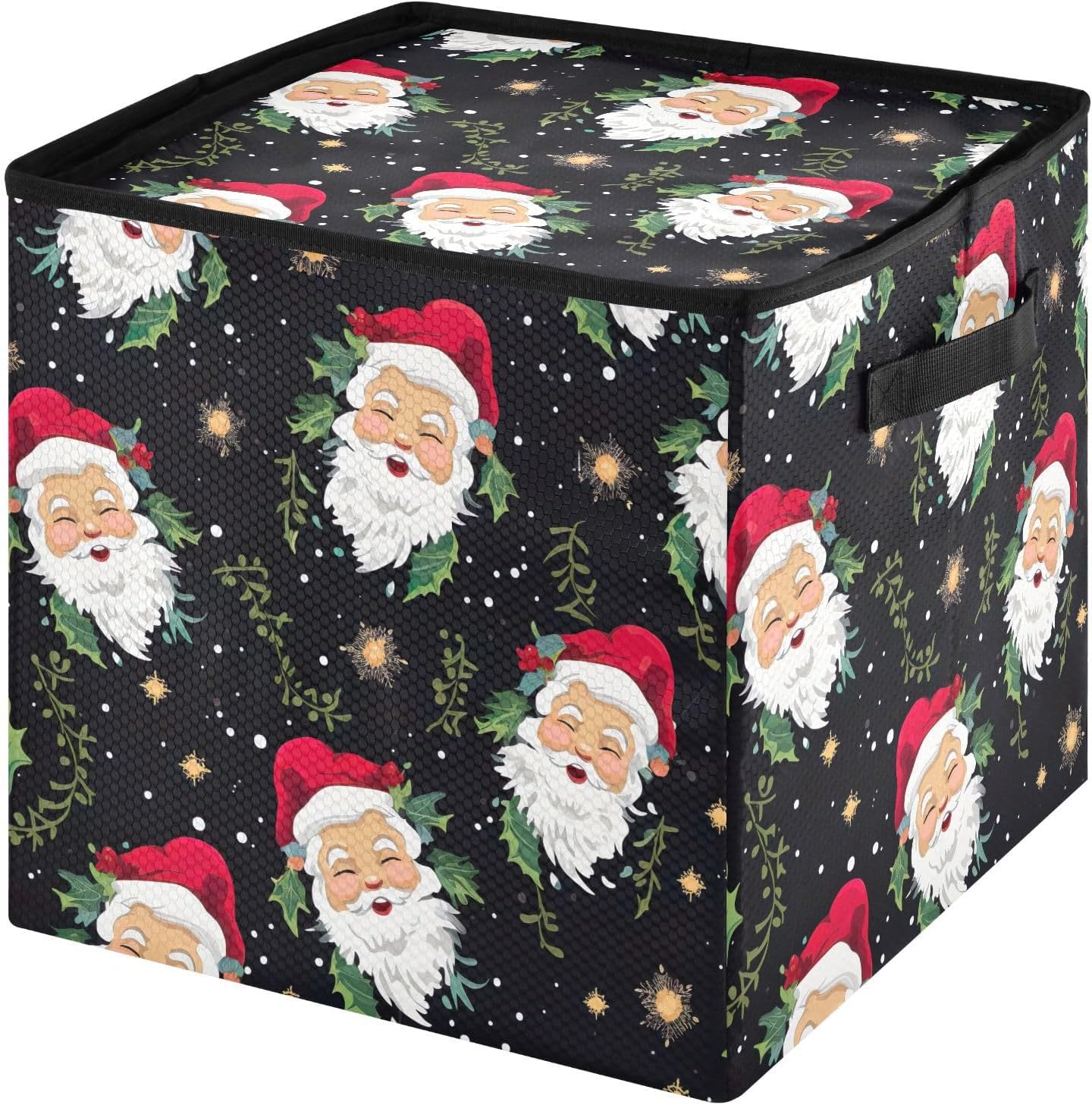 SPRIPORT Santa Christmas Christmas Ornament Storage Box for Next Season Holiday Decorations Storage Container with Adjustable Dividers & Lid Lidded Storage Bins for Ornaments Balls Decor Organizing