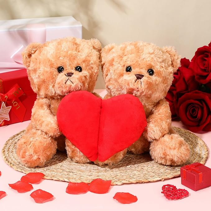 Set 2 Osos Peluche Magnéticos Corazón Partido 25 cm miniatura 2