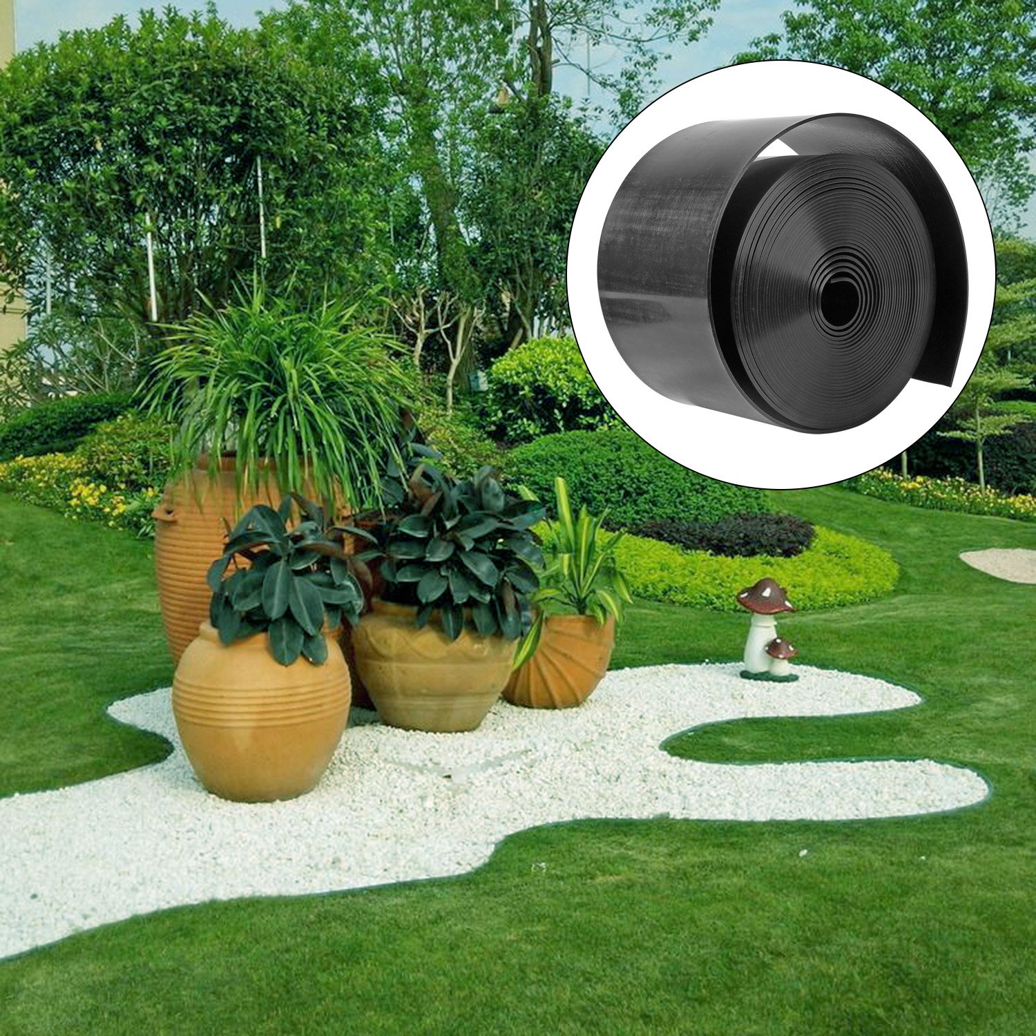 Gardening Forever Speed Polyethylene Plastic Lawn Edging Roll Smooth