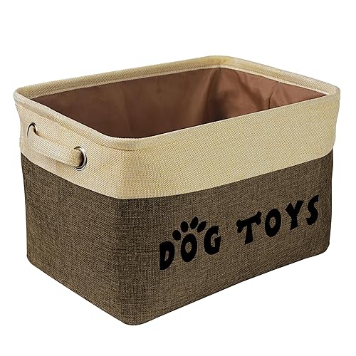 PET ARTIST Dog Toy Basket, Collapsible Dog Toy Bin Box