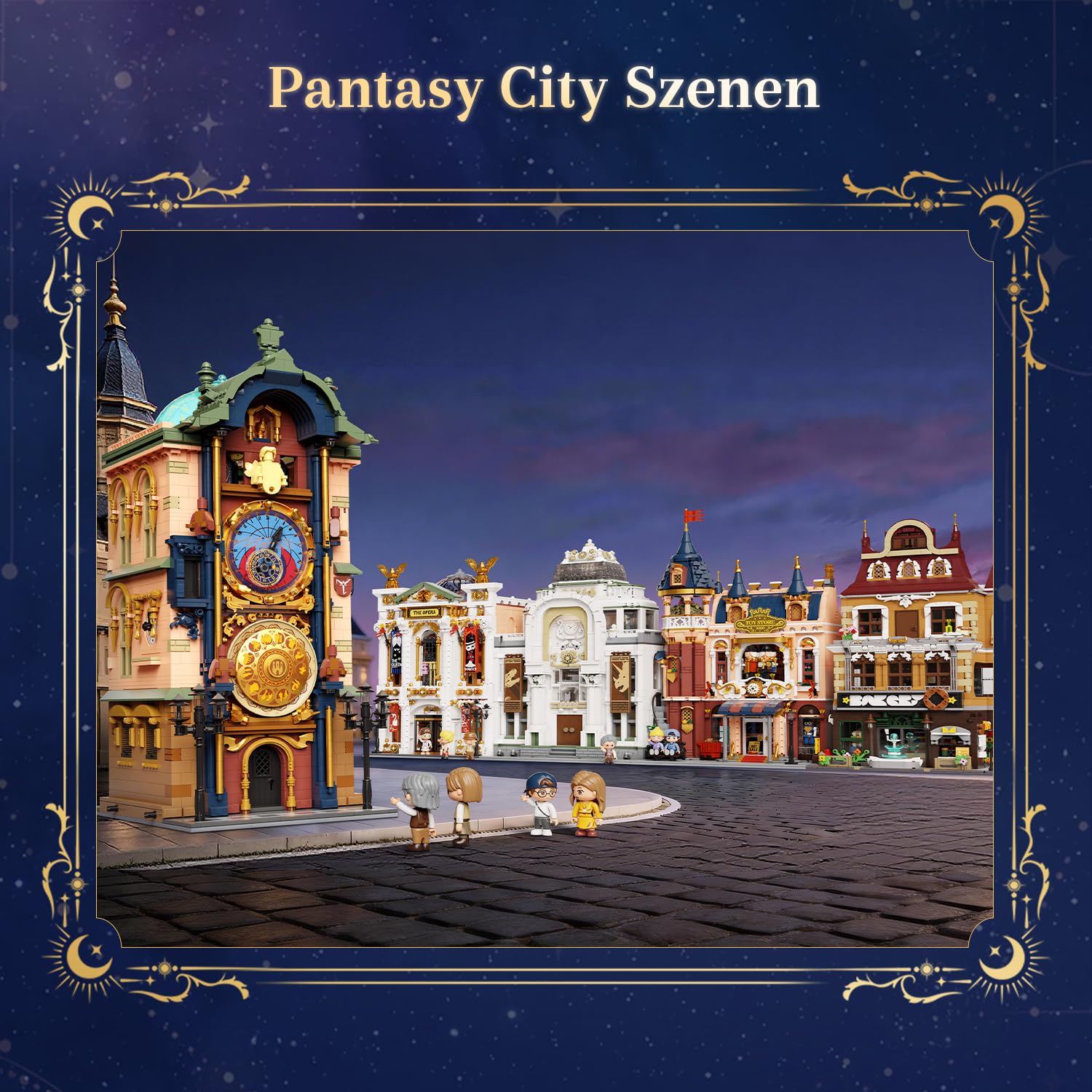 PANTASY Prager astronomische Uhr Klemmbausteine Set | Gotischer Uhrturm mit beweglichen astronomischen Zifferblättern, detailreiches Architektur- und Sammlermodell