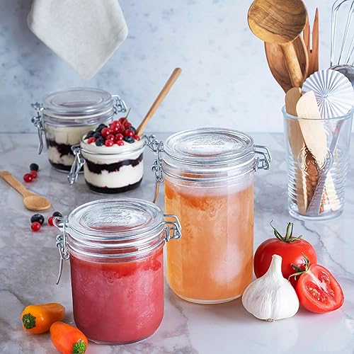 Miniatura 9 de Bormioli Rocco Fido Cylinder - Tarro hermético de 46 onzas (juego de 2)  Contenedor de ingredientes de vidrio sin BPA  Ideal para conservas,