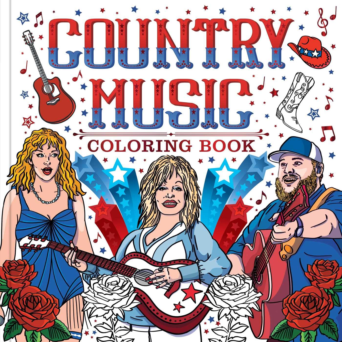 Livre de coloriage country music anti stress pour évacuer la fatigue mentale