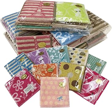 Amazon タオルの萩原 かわいいタオルハンカチおまかせ100枚組 可愛いラッピング付き タオルの萩原 ハンドタオル 通販