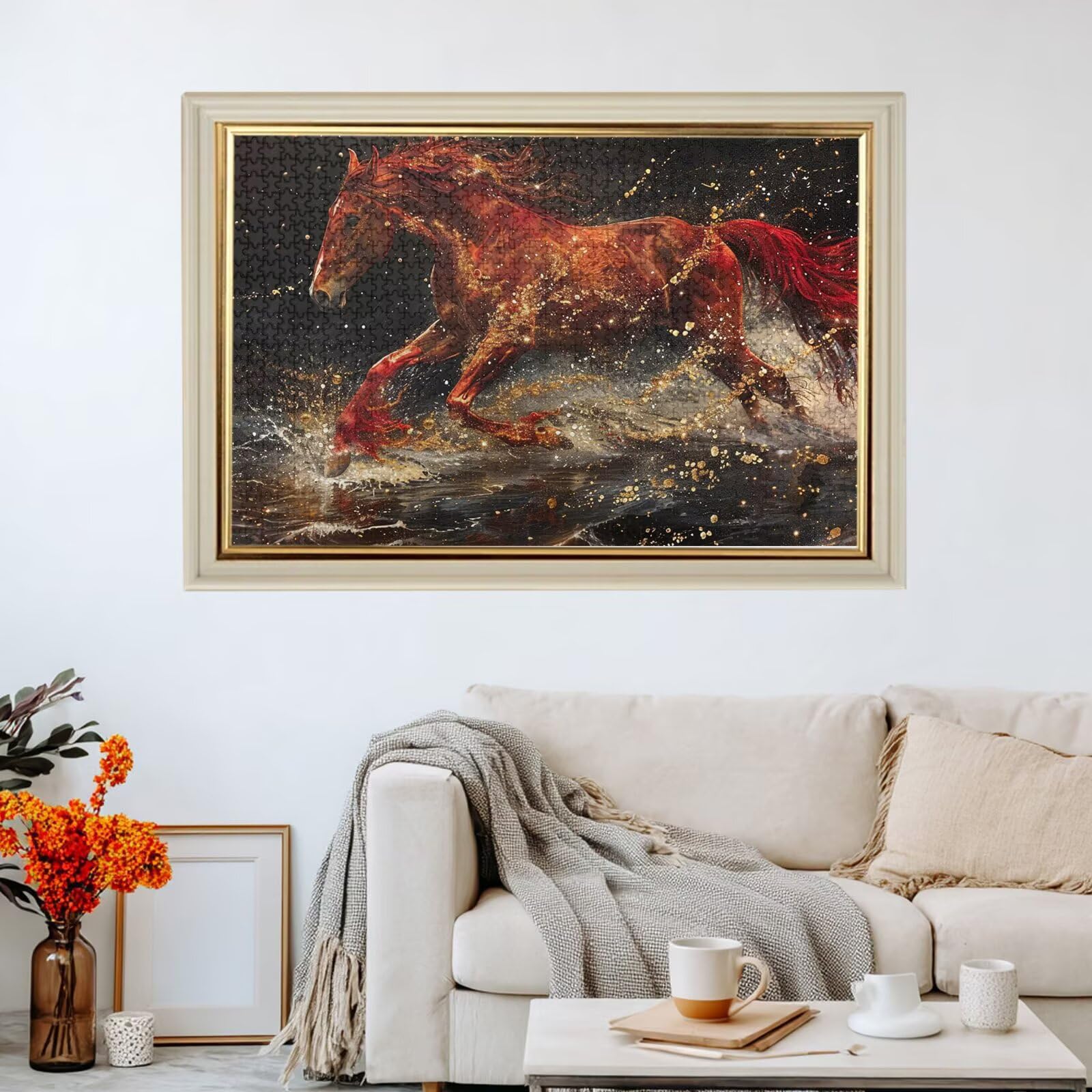 Puzzle Caballo Puzzle 1000 Piezas,Animal Rompecabezas Desafiante,Juego Puzzles Adultos,Impresión de Alta Definición Colorido Puzzles Madera con Caja de Regalo,Home Decoration,Regalo Mujer,p380t
