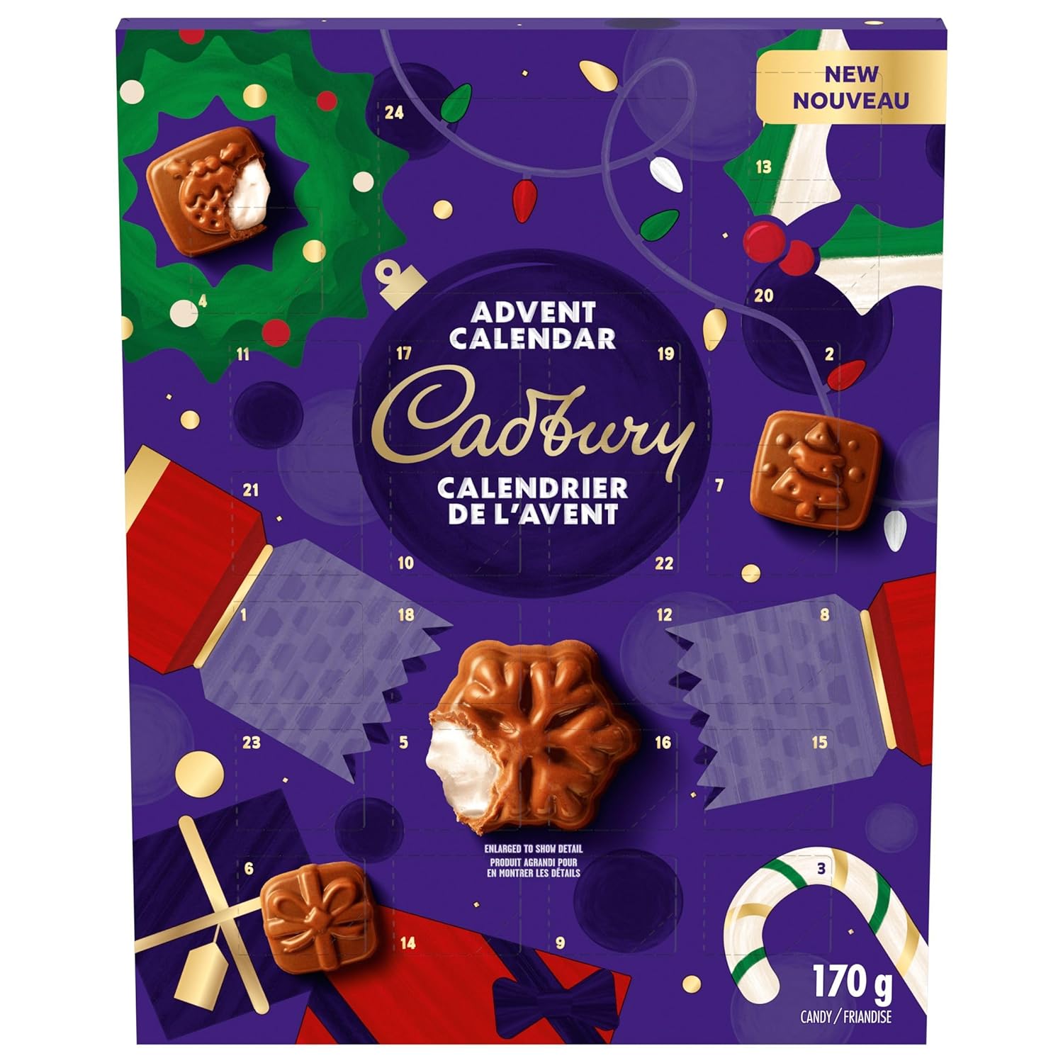 CADBURY, Cadbury Dairy Milk Advent Calendar, 170g, Chocolate, Chocolate Candy, Advent Calendar