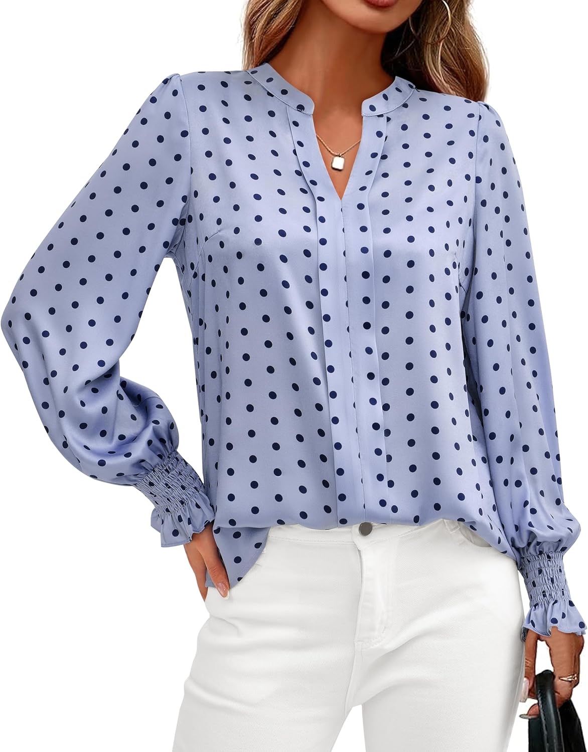 MASCOMODA Womens Boho Floral Long Sleeve Tops Fall Fashion 2025 V Neck Loose Chiffon Work Blouses Dressy Casual Ruffle Shirts - Image 3