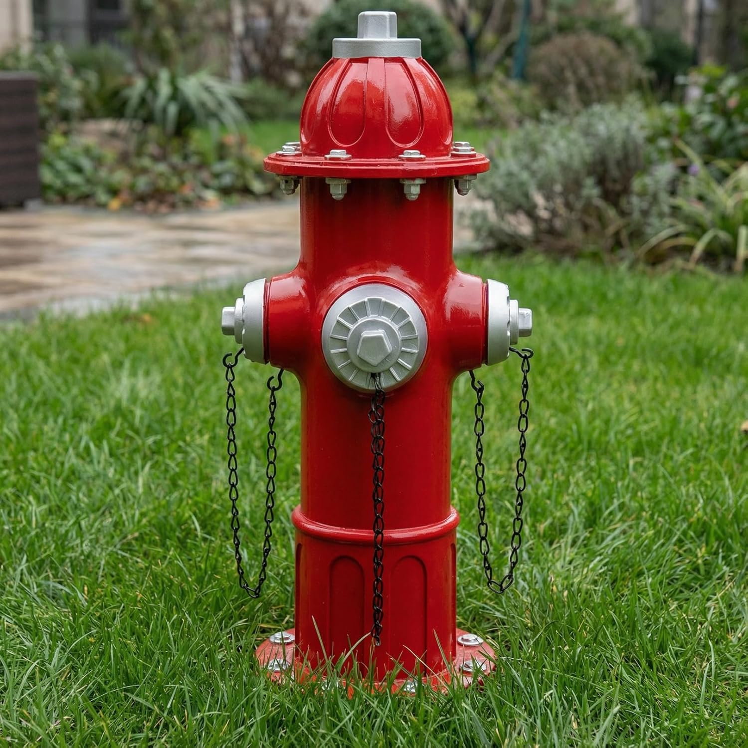 Fake Fire Hydrant Statue, Training Dogs to Pee on Outdoor Courtyard Ornament Decorations,Porch Yard Garden Decor Firefighter Gift (14.5" High, Retro)