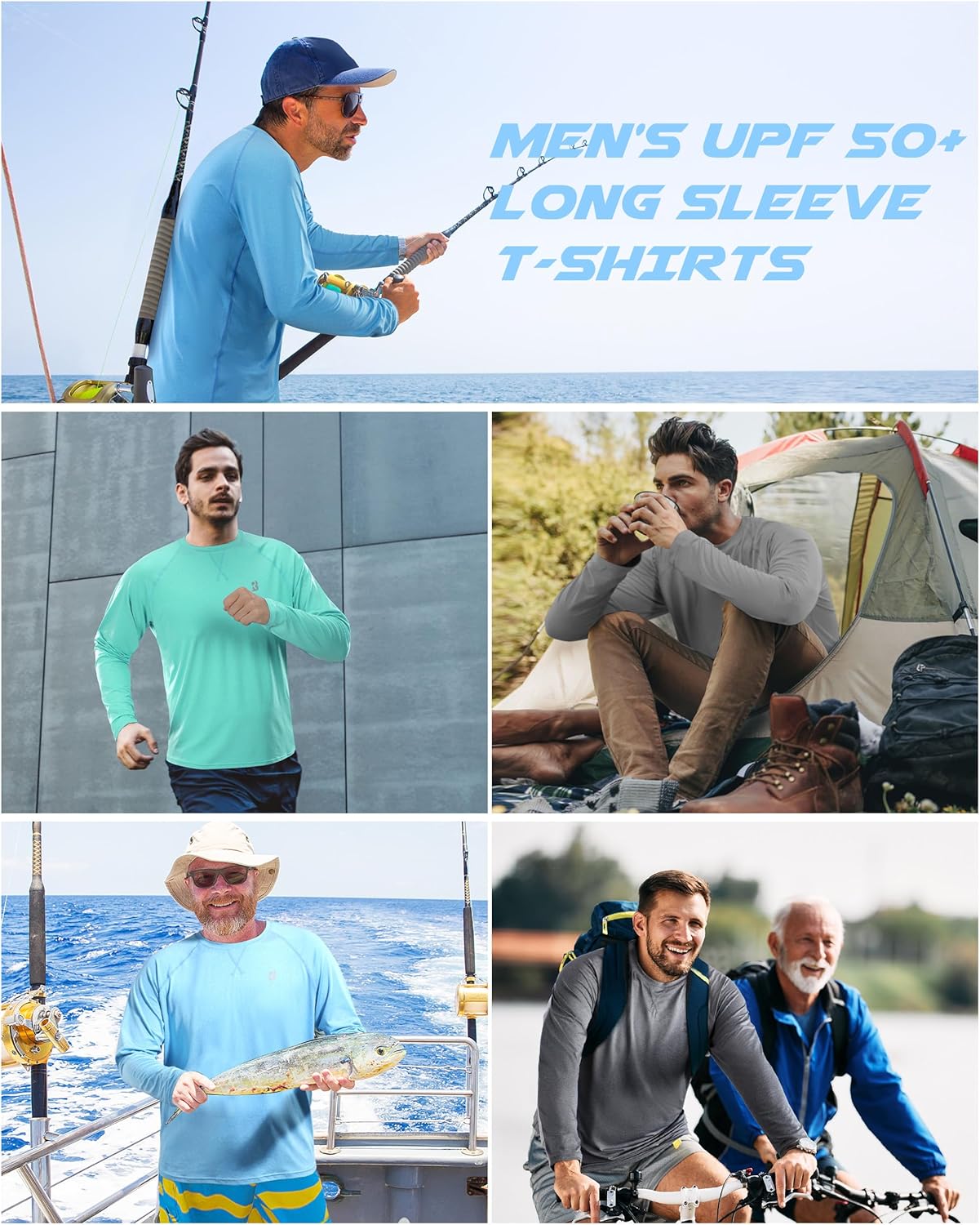 Men's UPF 50+ Rash Guard Long Sleeve, Lightweight UV Sun Protection SPF Water Shirts for Swim Fishing Hiking Beach - Image 5