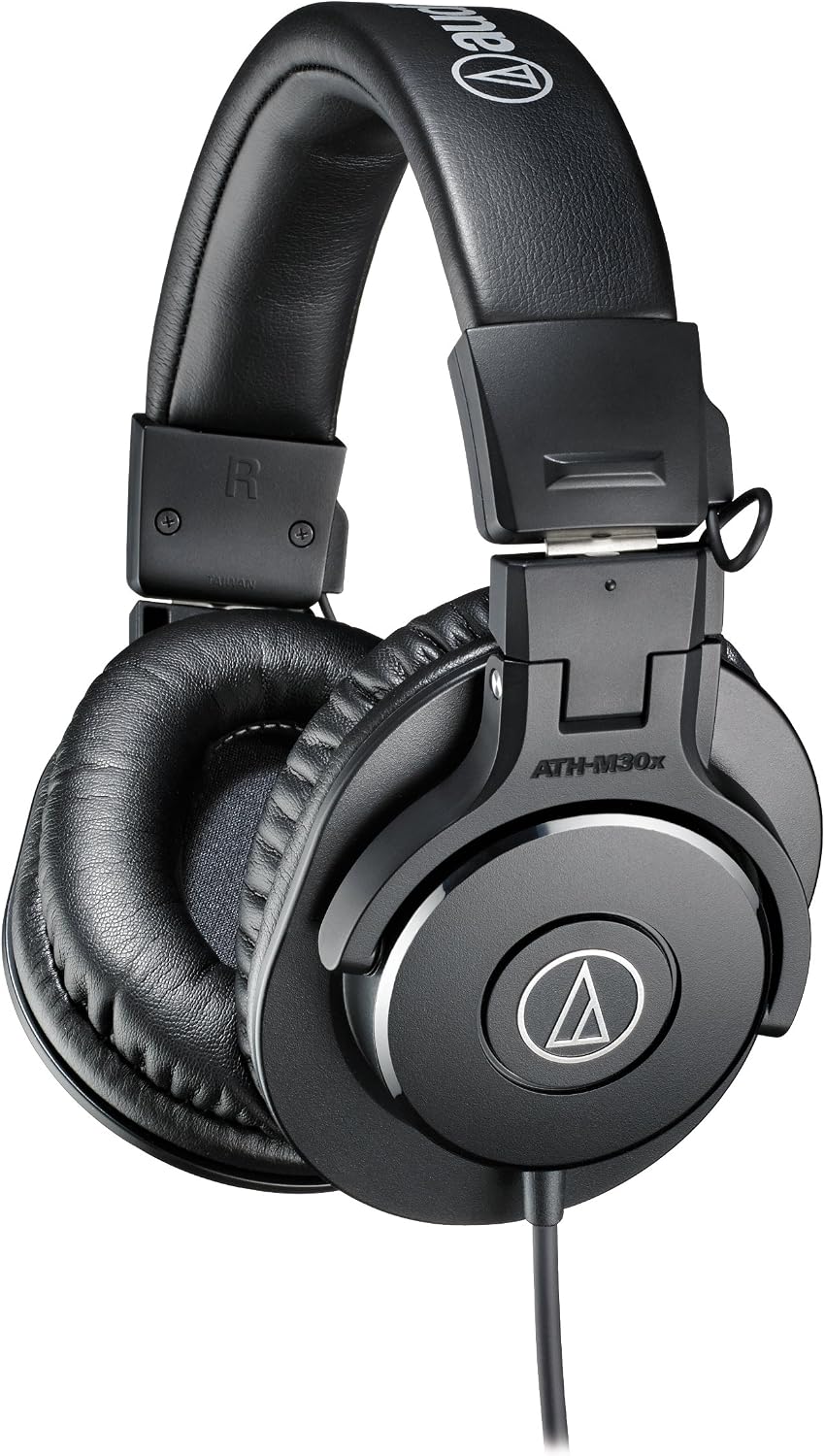 ATH-M30x Professional Studio Monitor Headphones, Black | Studio monitoring and audio tracking with 40mm drivers, closed-back design and 6.3mm adapter