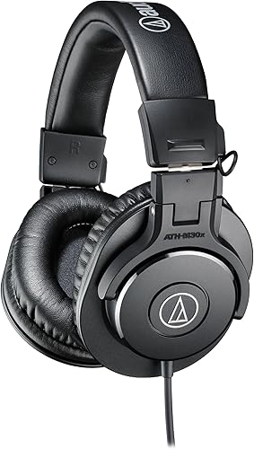 Audio-Technica ATH-M30x Auriculares profesionales para monitor de estudio, color negro