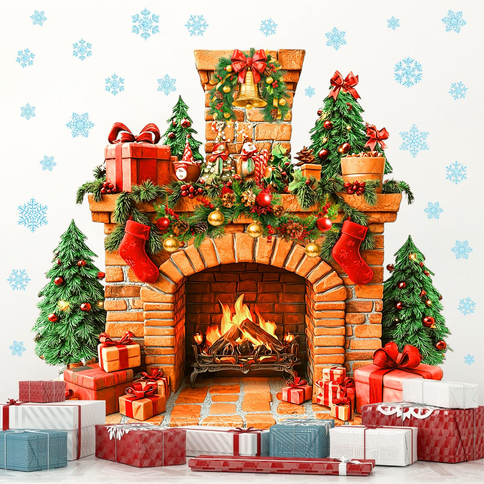 Autocollants de Noël pour sapin et déco murale de salon chaleureux