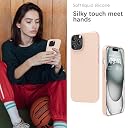 YATWIN Silicone Back Case for iPhone 15 Pro, Soft-Touch Phone Back Cover for Apple iPhone 15 Pro - Link Pink gallery image