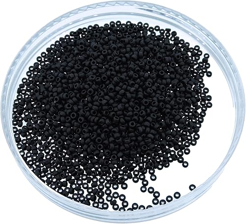 Miniatura 4 de Miyuki Cuentas de semillas redondas tamaño 150 0.29 oz negro mate