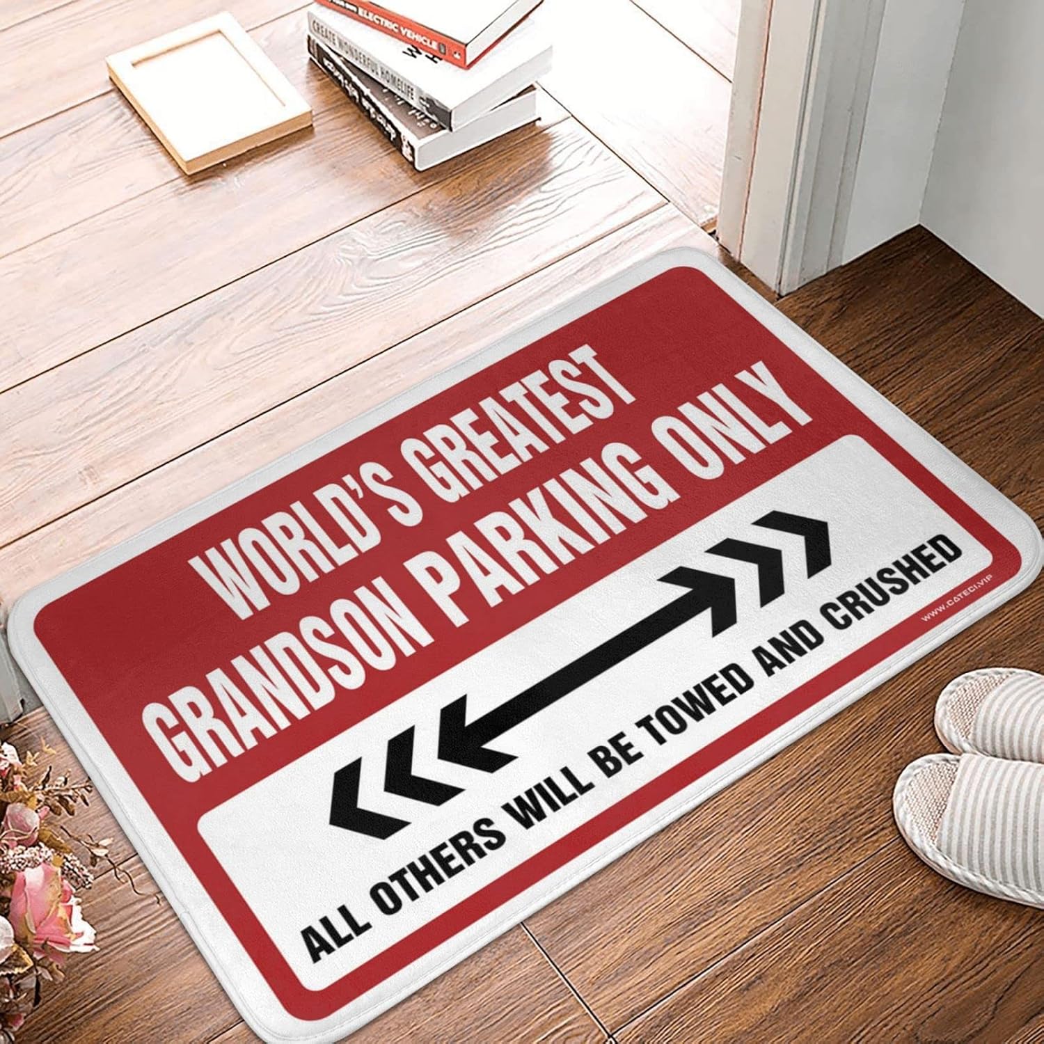 Welcome Mat Classroom World's Greatest Grandson Parking Only Rug Gifts for Home Decor Bedroom Decor for Men(Size:65X90CM), EHFPCFHGB-65X90CM