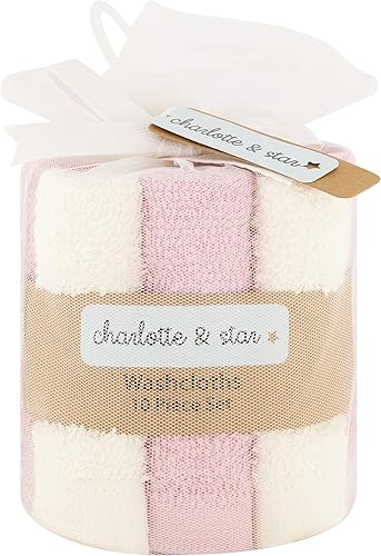 Cudlie Charlotte and Star - Paquete de 10 paños ultrasuaves para bebé, toallas de rizo de algodón para recién nacidos y niños pequeños, toallas de