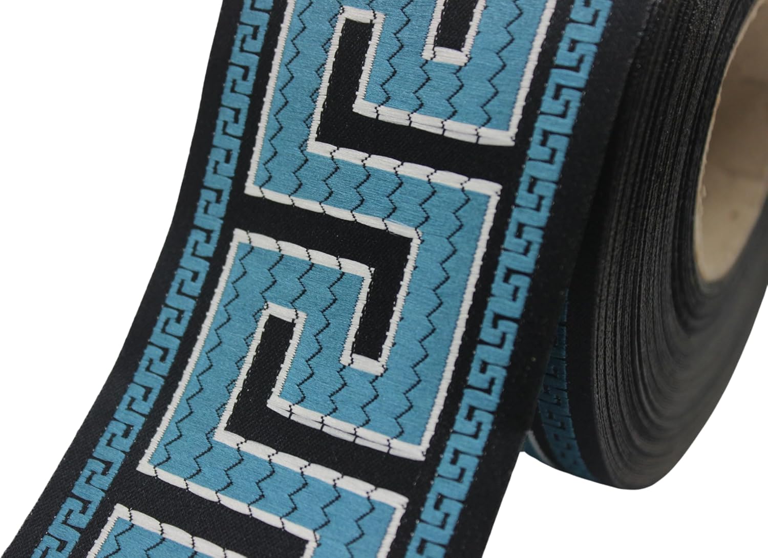 3.8 Yard Spool 2.67 inches Greek Key Drapery Trim Jacquard Ribbon for Your Drapes Curtains Drapery Banding Trim Tape C05 70005
