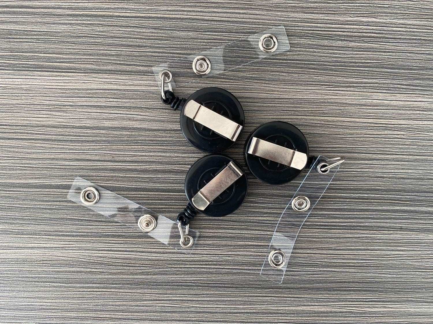 New Reel Retractable Key Clip ID Badge Key Card Name Tag Holders with Belt Clip for Keys-ids-Badges Black(100pcs)