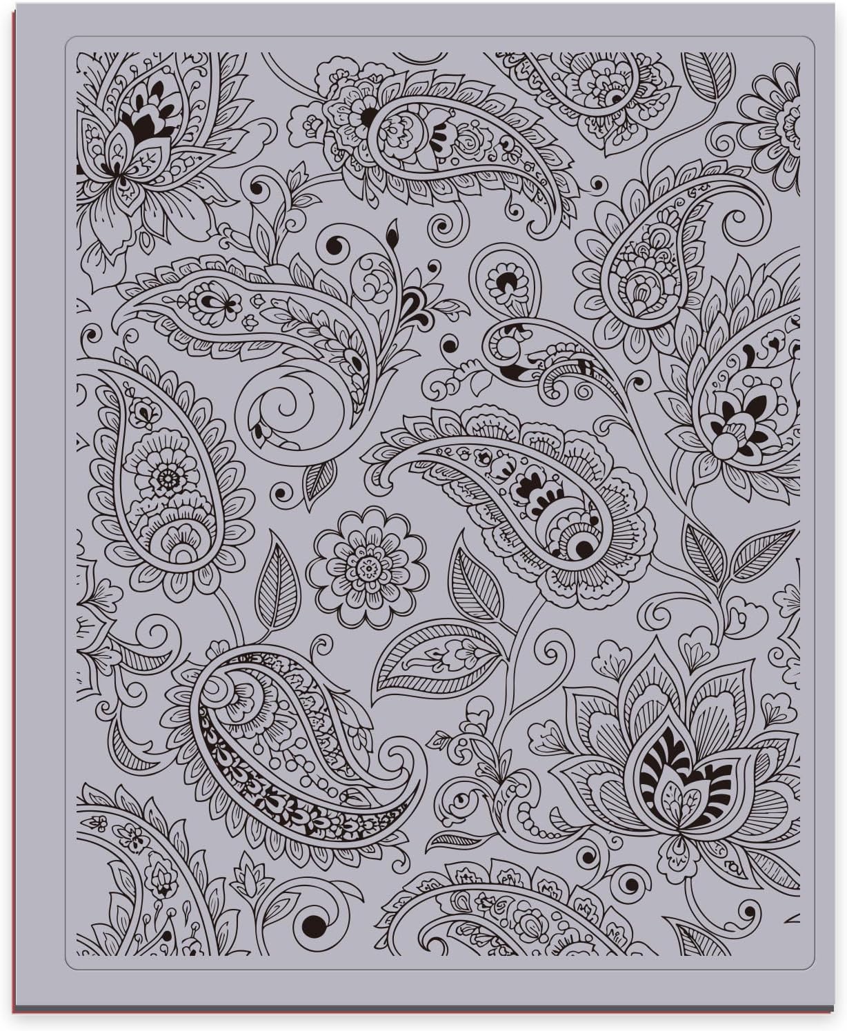 GLOBLELAND Vintage Cashew Flowers Background Cling Rubber Stamps 8.7x7 inch Retro Border EVA Cling Mount Stamp Floral and Leaves Rubber Stamps Set for Card Making Photo Album Decor DIY Scrapbooking