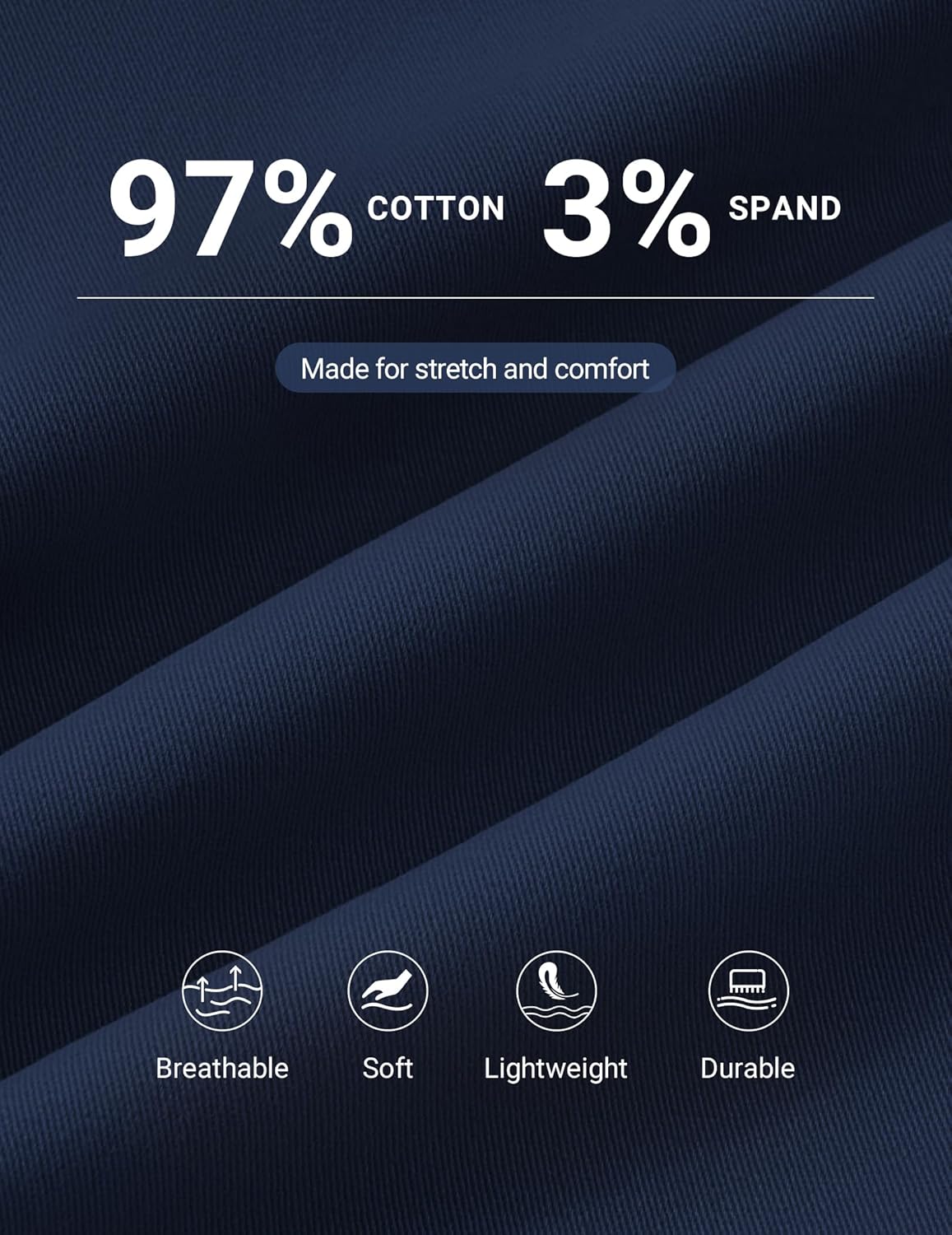 COOFANDY Mens Cargo Cotton Twill Cargo Shorts Drawstring Stretch Elastic Waist Casual Work Short with 5 Pockets - Image 6