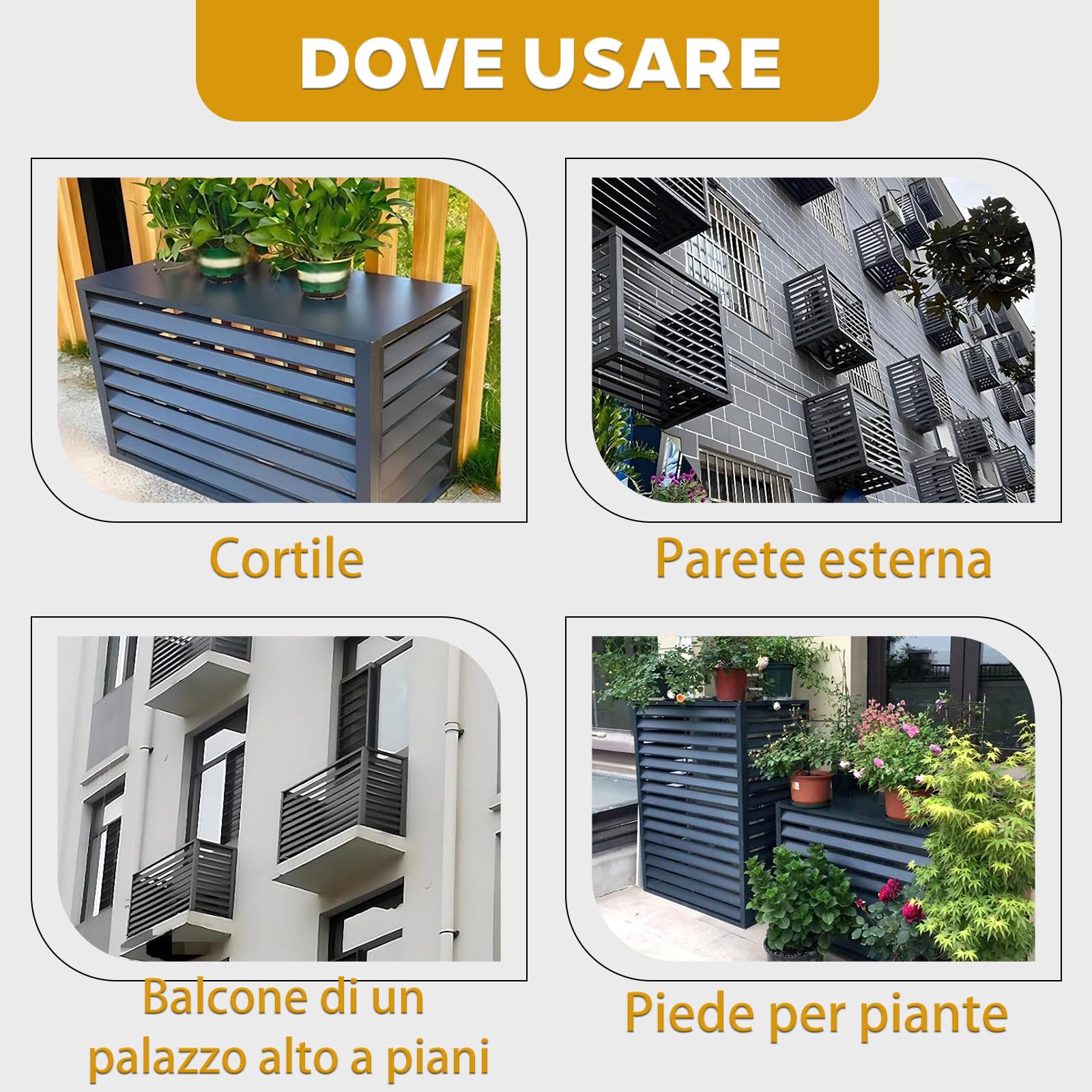 Unmjgybc Copertura per Condizionatore da Esterno Grigio 110×60×80 cm (2-3P)