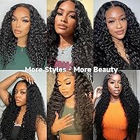 Vista 7 de Pelucas de llevar y usar sin pegamento de cabello humano predepeiladas y precortadas de 24 pulgadas de onda profunda 5x5 de encaje HD de cierre