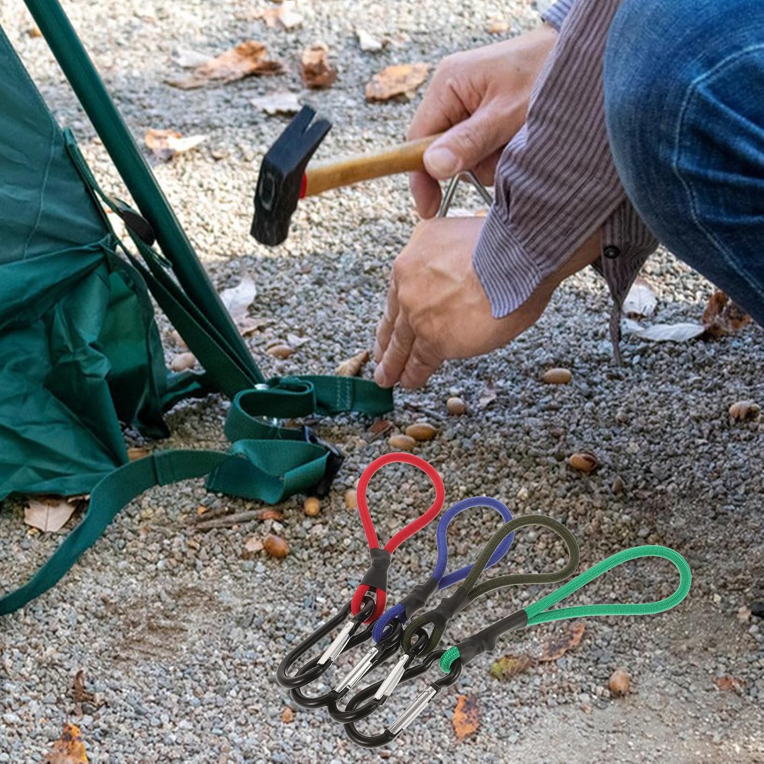 4pcs Portable Elastic Rope Buckles with Latex