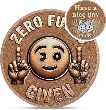 Smile Face Official Asshole Coin - Funny Zero Fs Given Asshole Challenge Coin - Novelty Official Assh le Coin - Lucky Cool Flipping Joke Middle Finger Token - Giftable Inspiration Gifts for Men Women