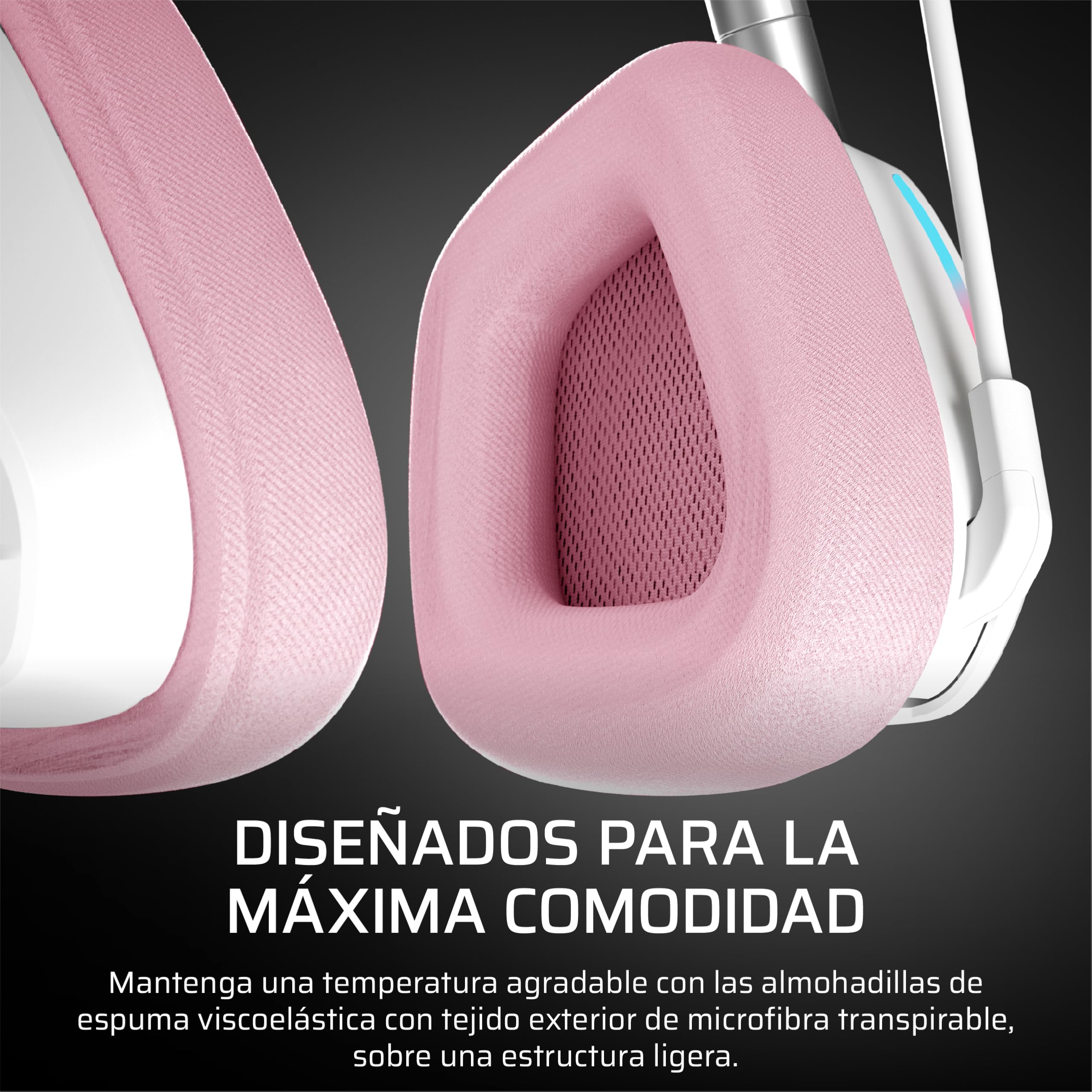 Corsair Void v2 Wireless Auriculares para Juegos con Bluetooth para PC, PS5, PS4, Switch y Móvil – Dolby Atmos, Plataforma Dual Inalámbrica, Batería de Gran Autonomía, Carga Rápida – Rosa — view 7