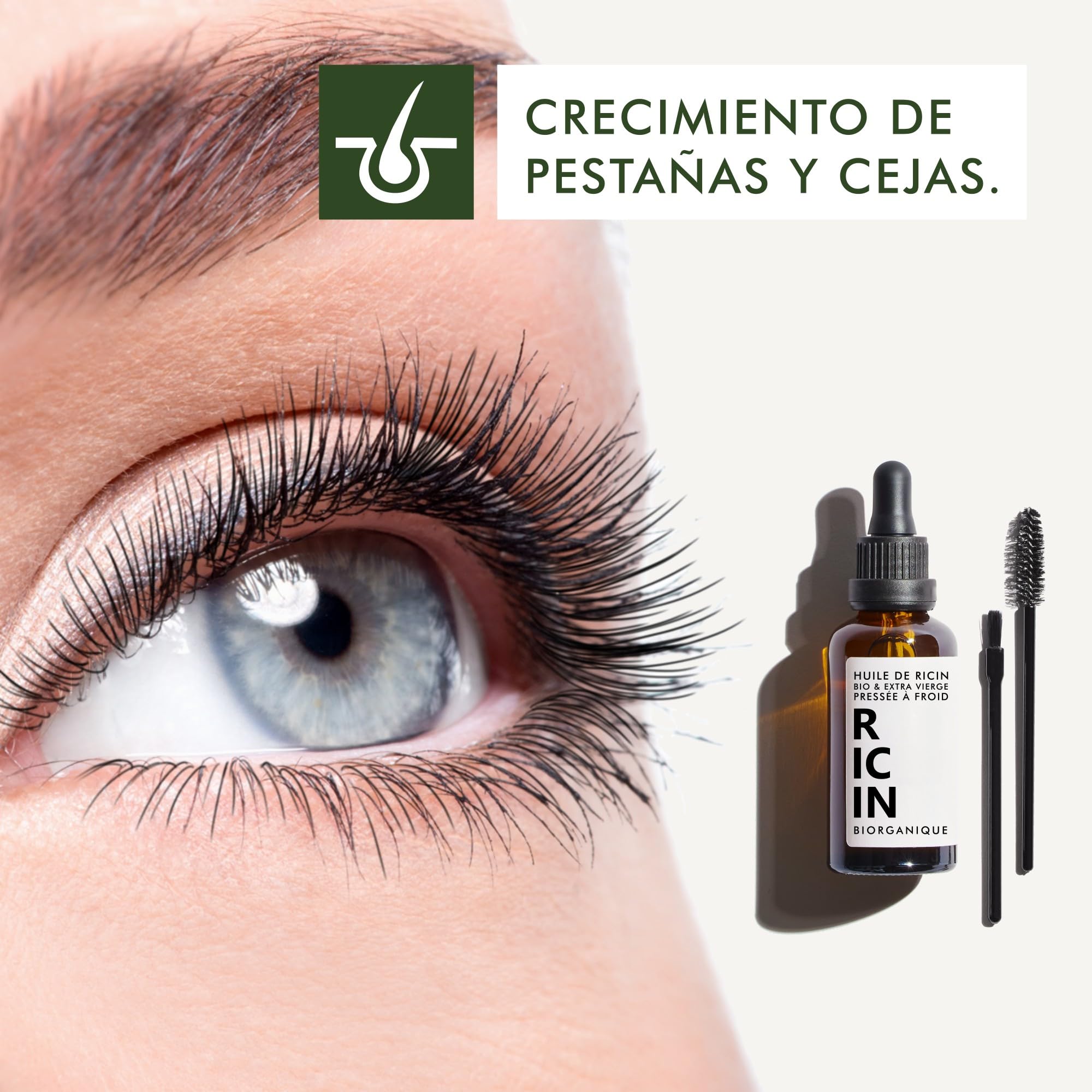 Aceite de Ricino BIO 100% Puro Prensado en Frío 100 ml Vegano Botella de Vidrio