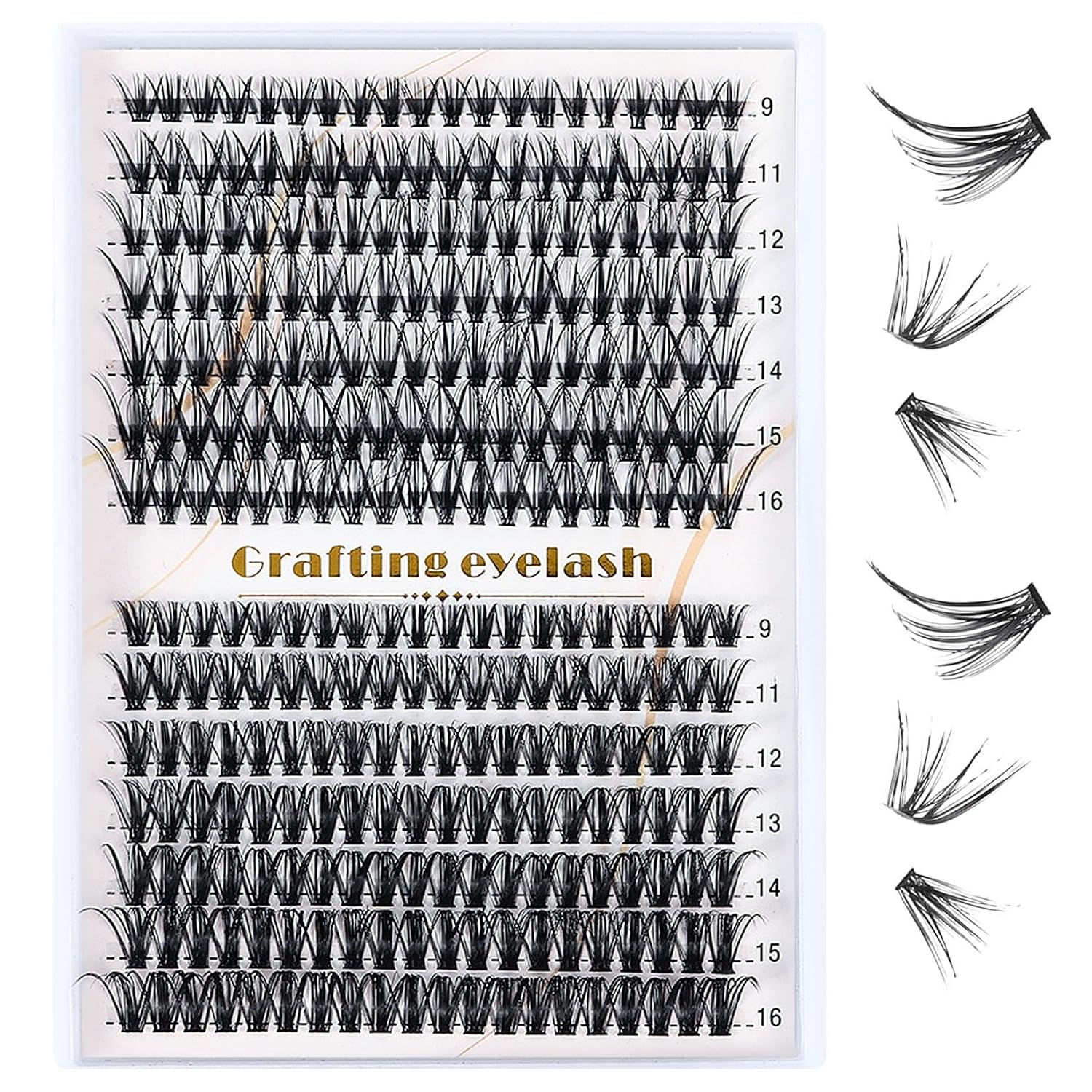 Lash Clusters 30D+40D Wispy Lashes(9-16mm) DIY Natural Lashes 280pcs D Curl Lash Extension For Use At Homecluster Eyelash Extensions