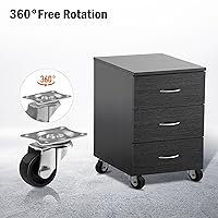 Vista 6 de Ruedas de plástico de perfil bajo (4, 1" negro)